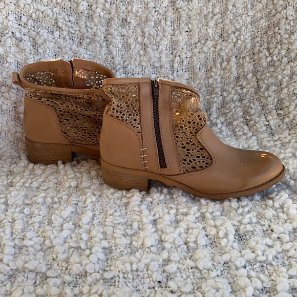Musse & Cloud Shoes - Musse & Cloud Tan/Camel Leather Booties Sz 10